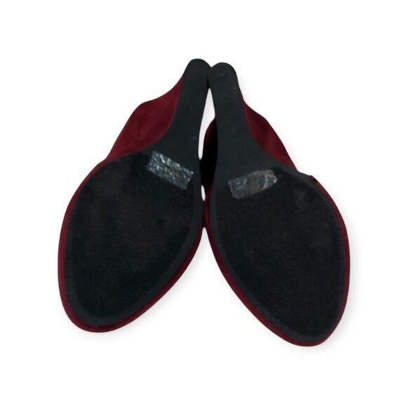 Rue 21 Burgundy Faux Suede Side Zipped Ankle Heeled Wedges Booties Size 8.5 - Picture 7 of 7